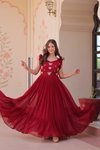 KA 1174 Faux Blooming With Embroidered Work Gown Exporters In India